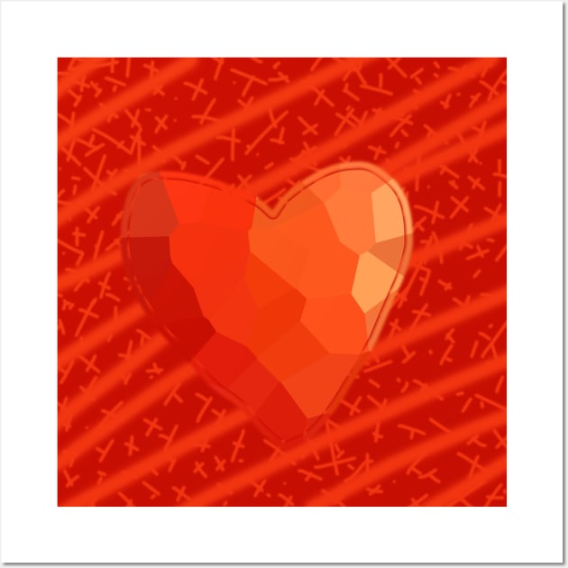 Red Heart on Red Wall Art by ellenhenryart